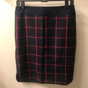 The Limited Plaid pencil skirt
